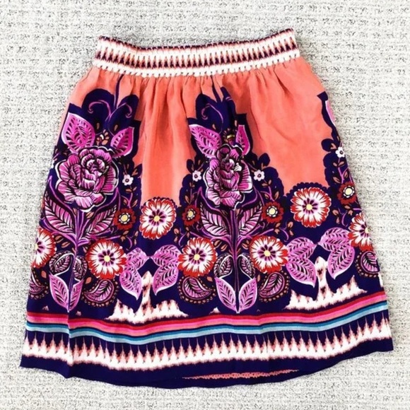 Anthropologie Edme & Esyllte Phosphorescence Floral Pull On Skirt 6 - Picture 1 of 3